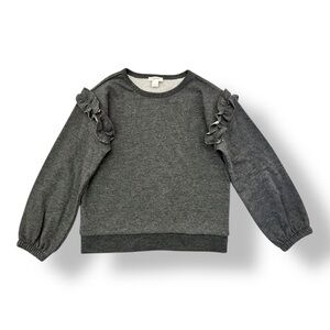 Crewcuts | Girls’ Ruffle Shoulder Sweatshirt (M) 🩶